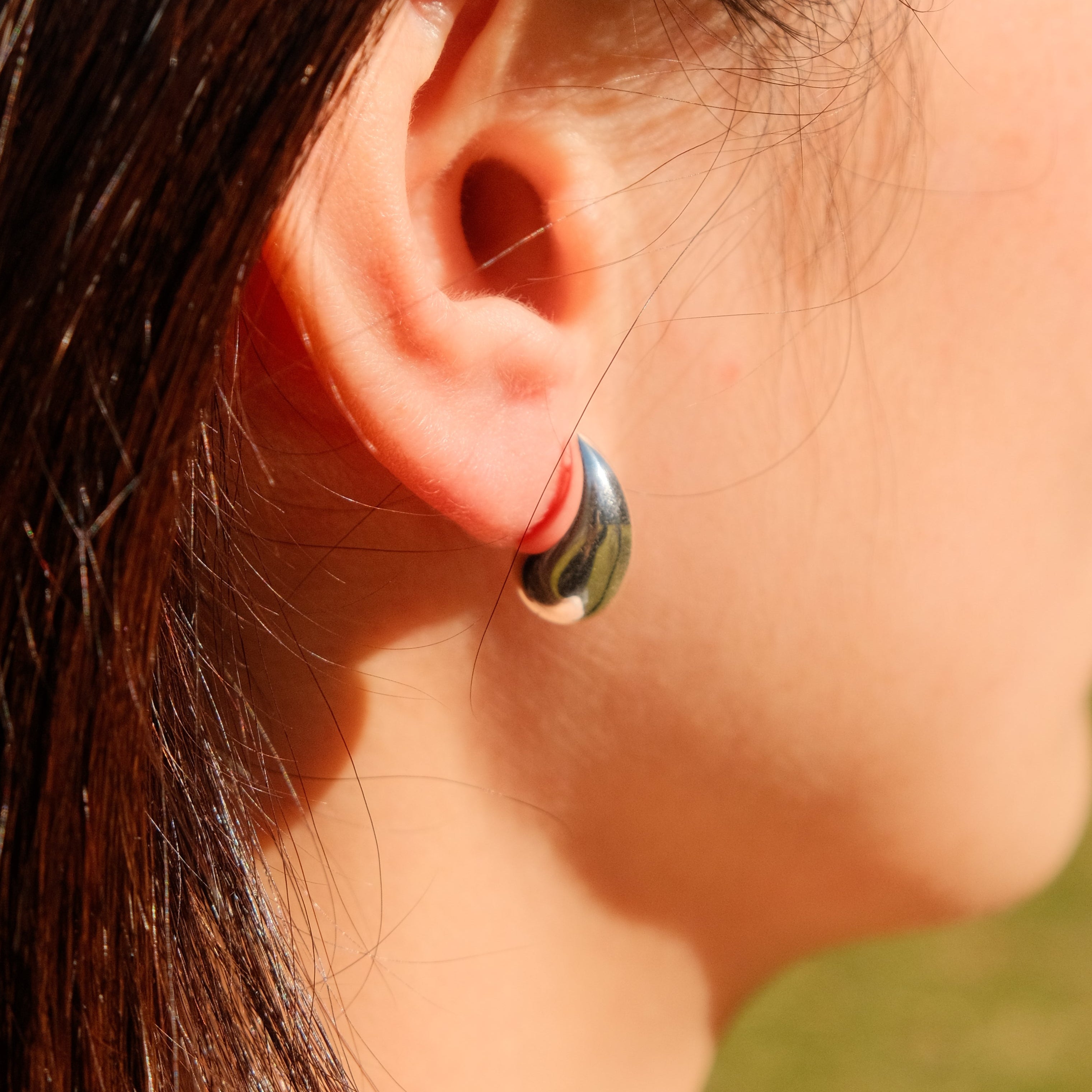 Falling Light - Teardrop Sterling Silver Earrings