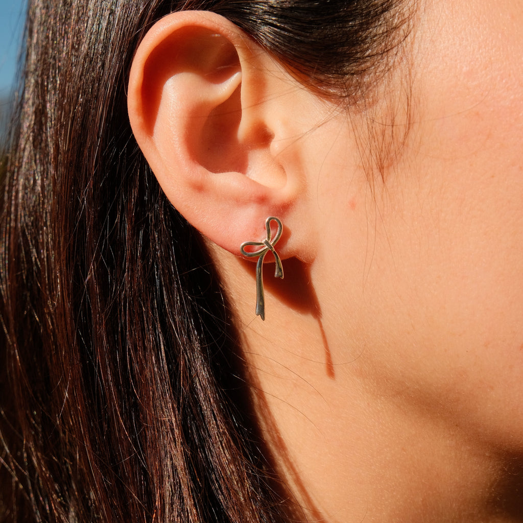 Love Me Knot - Sterling Silver Bow Earrings