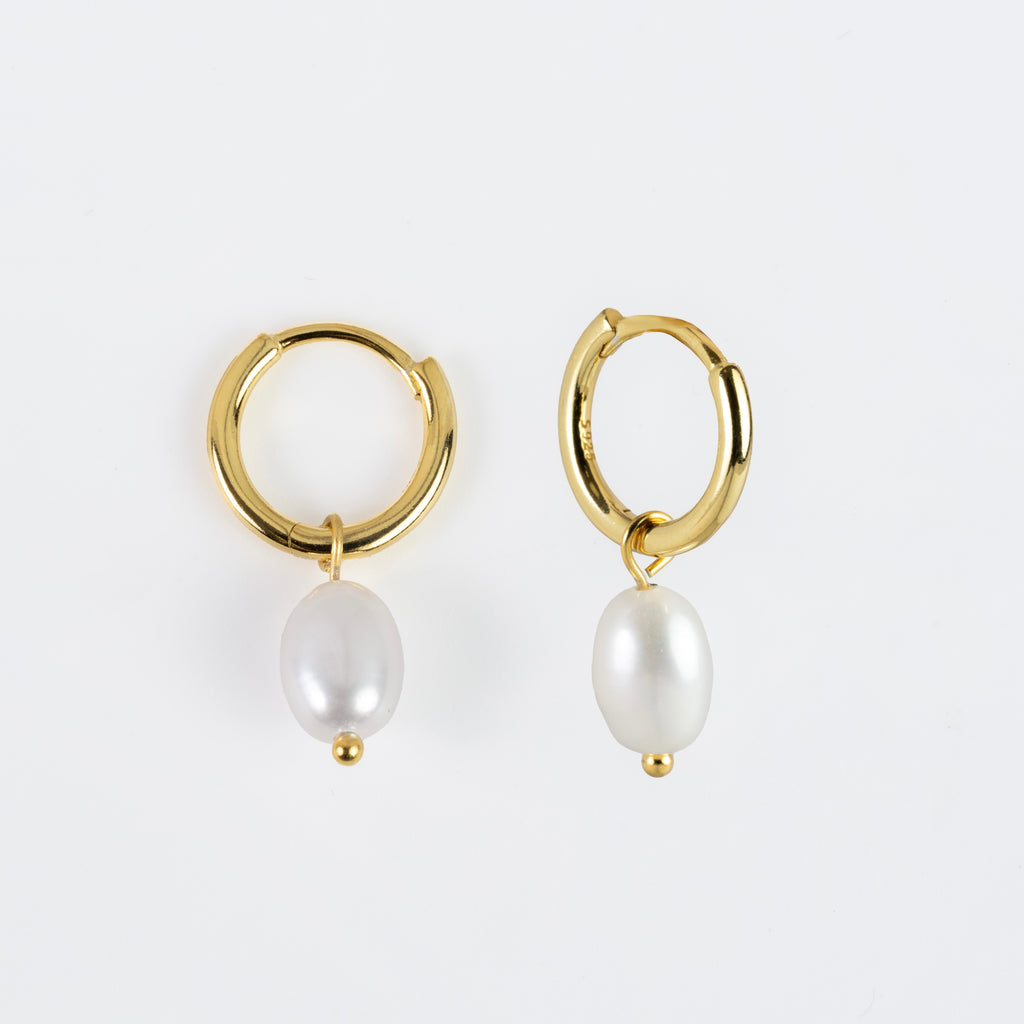Halo Drop - Gold-Plated Pearl Earrings