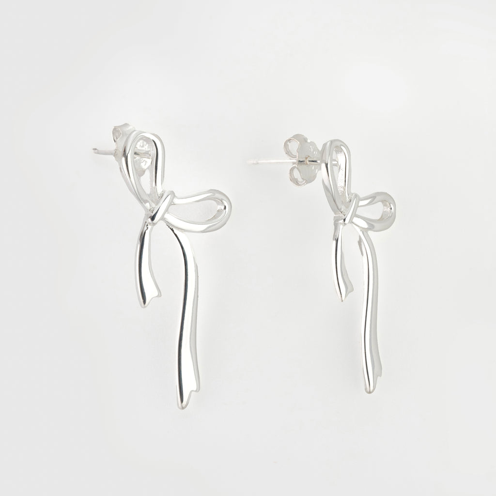 Love Me Knot - Sterling Silver Bow Earrings