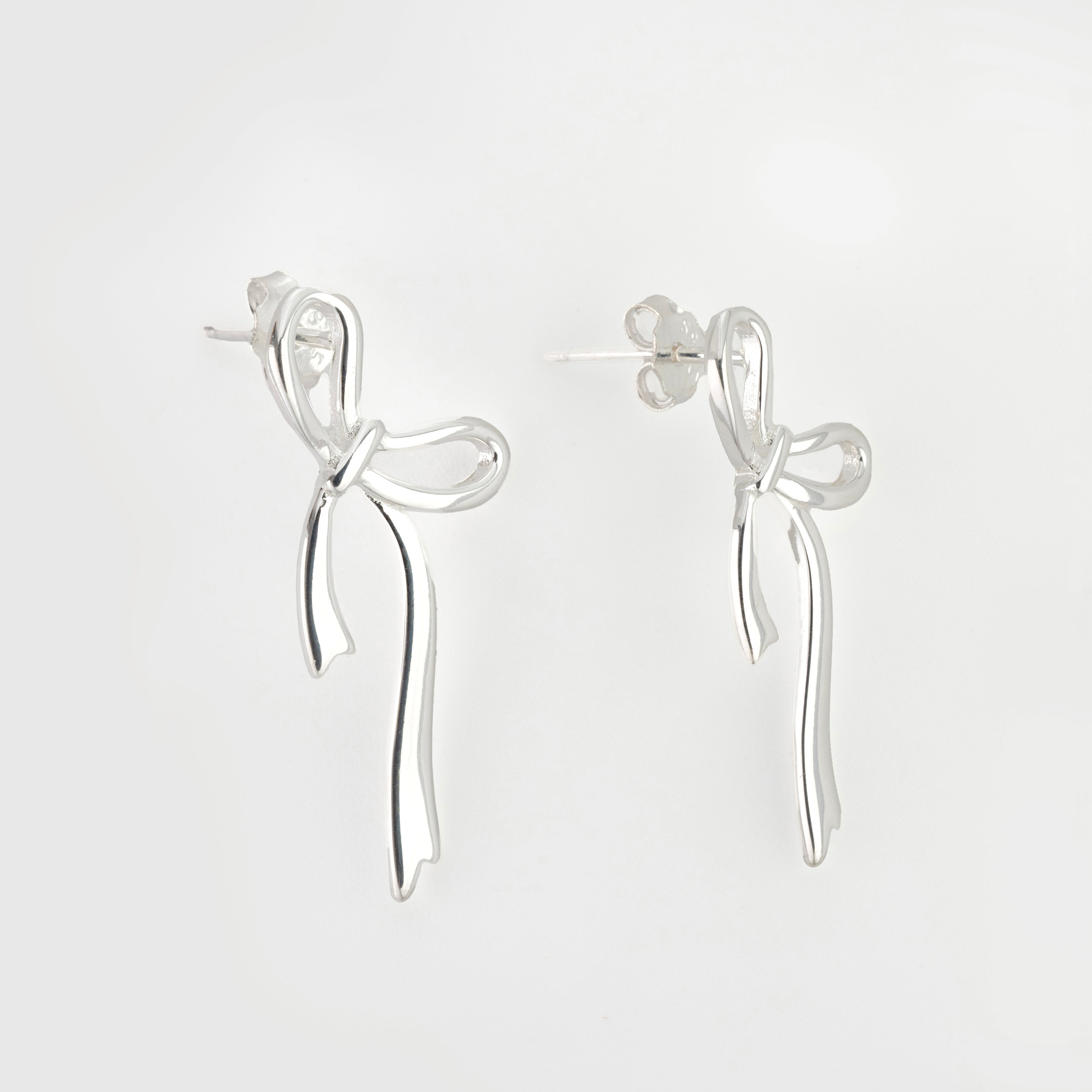 Love Me Knot - Sterling Silver Bow Earrings