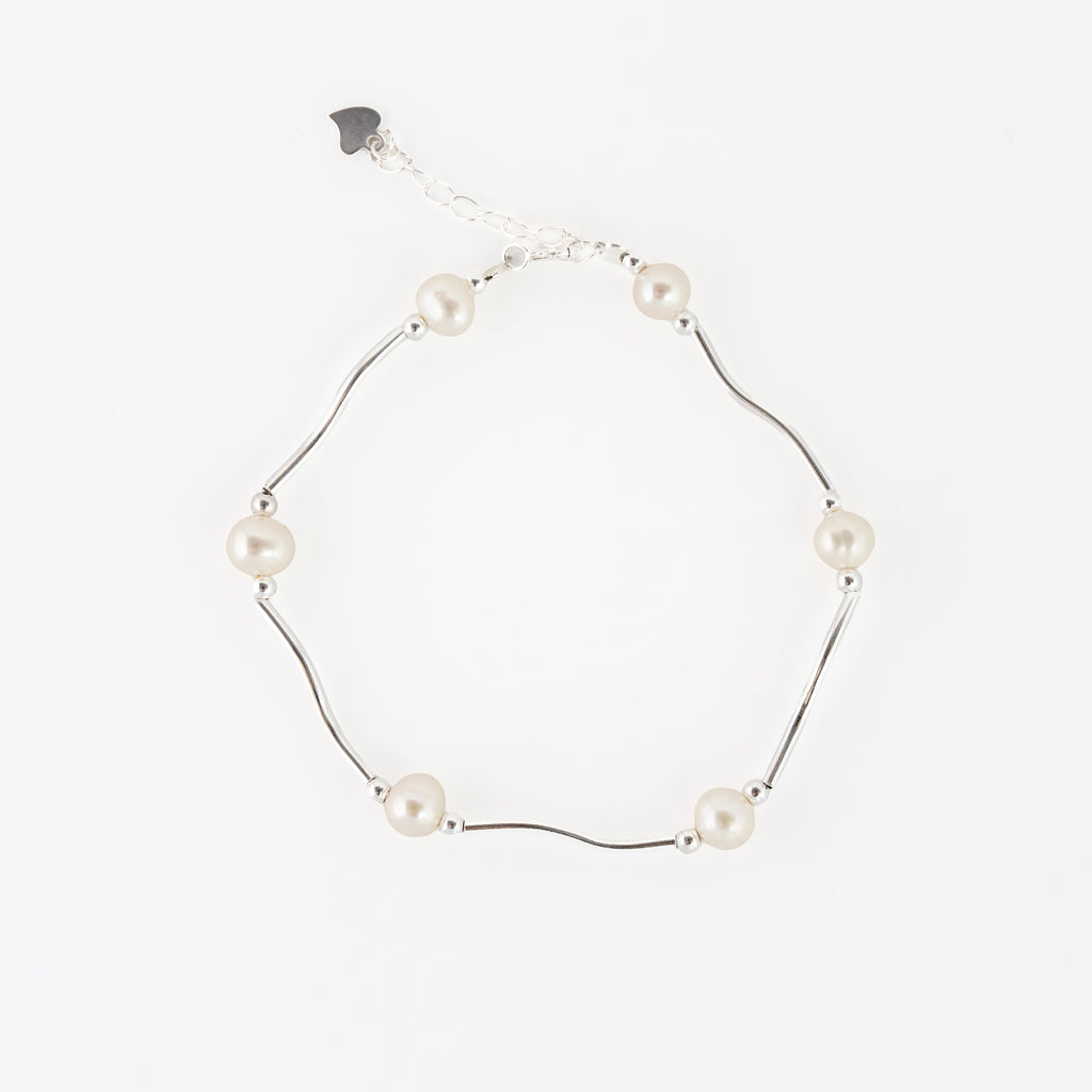 Wavelength - Freshwater Pearl & Sterling Silver Bracelet