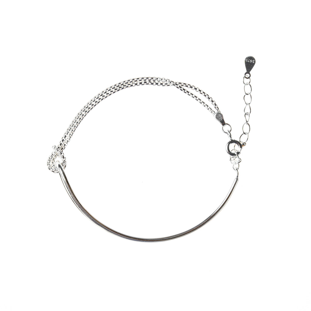 Enso Knot - Sterling Silver Braided Bracelet