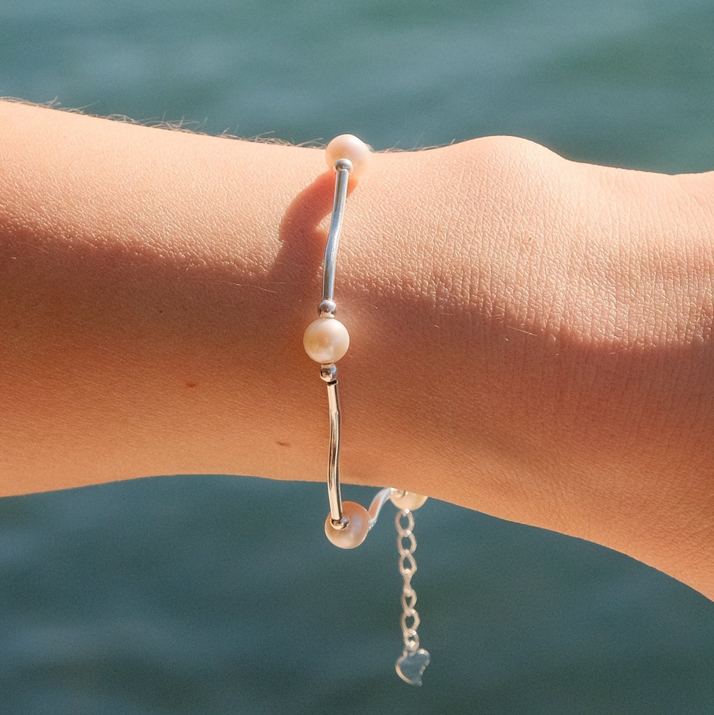 Wavelength - Freshwater Pearl & Sterling Silver Bracelet