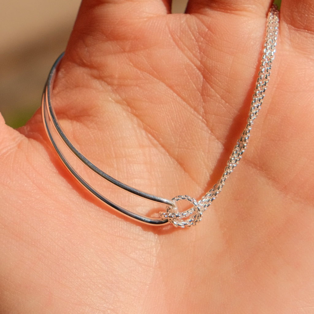 Enso Knot - Sterling Silver Braided Bracelet