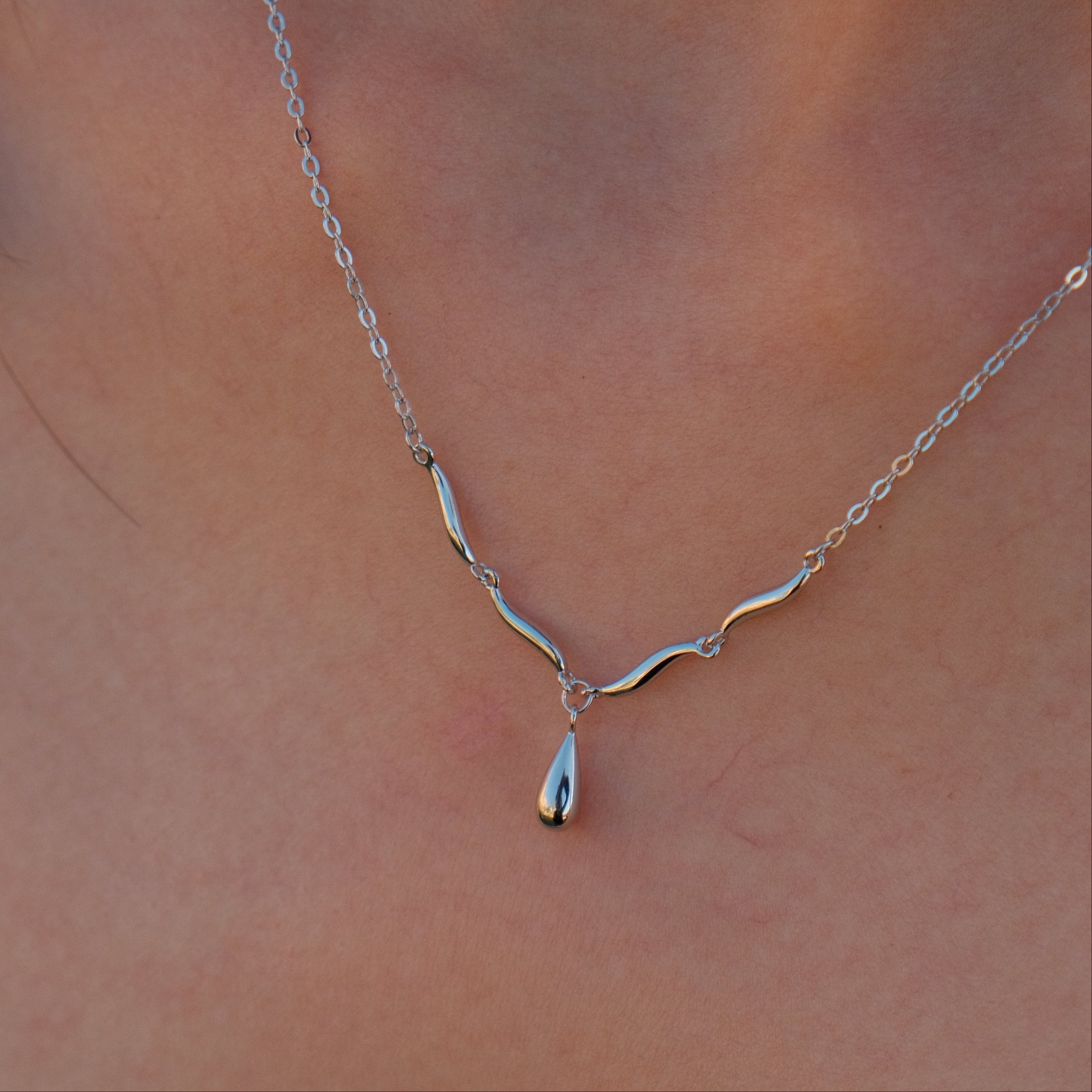 Teardrop on My Guitar - Rhodium-Plated Sterling Silver Necklace