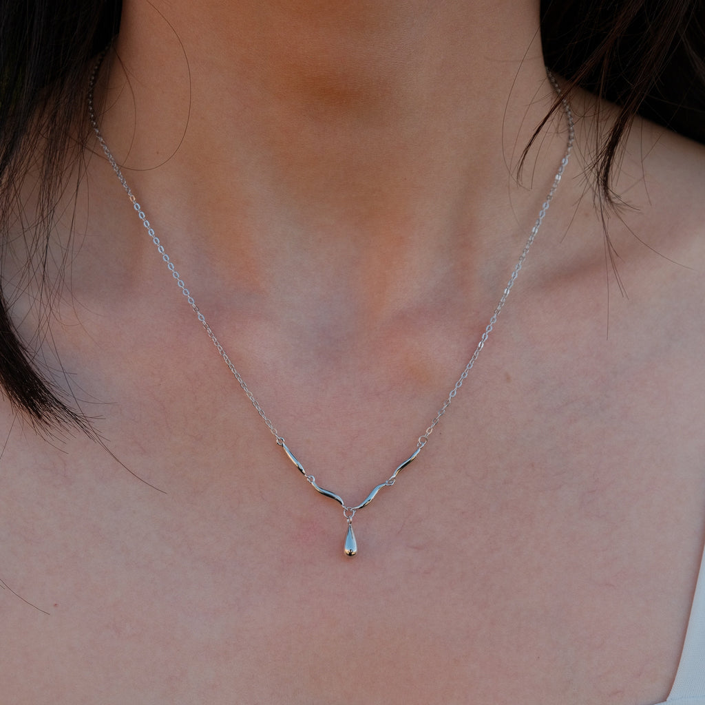 Teardrop on My Guitar - Rhodium-Plated Sterling Silver Necklace