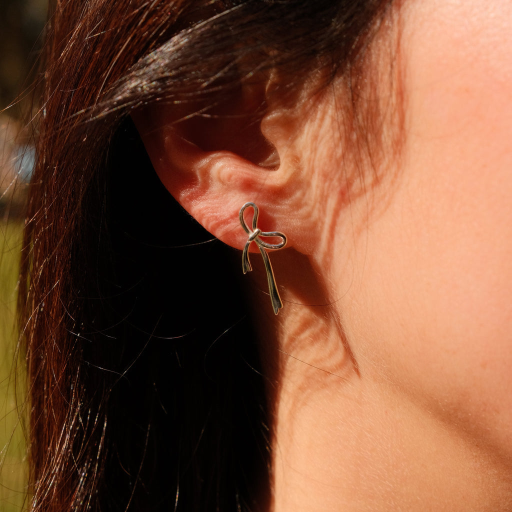 Love Me Knot - Sterling Silver Bow Earrings