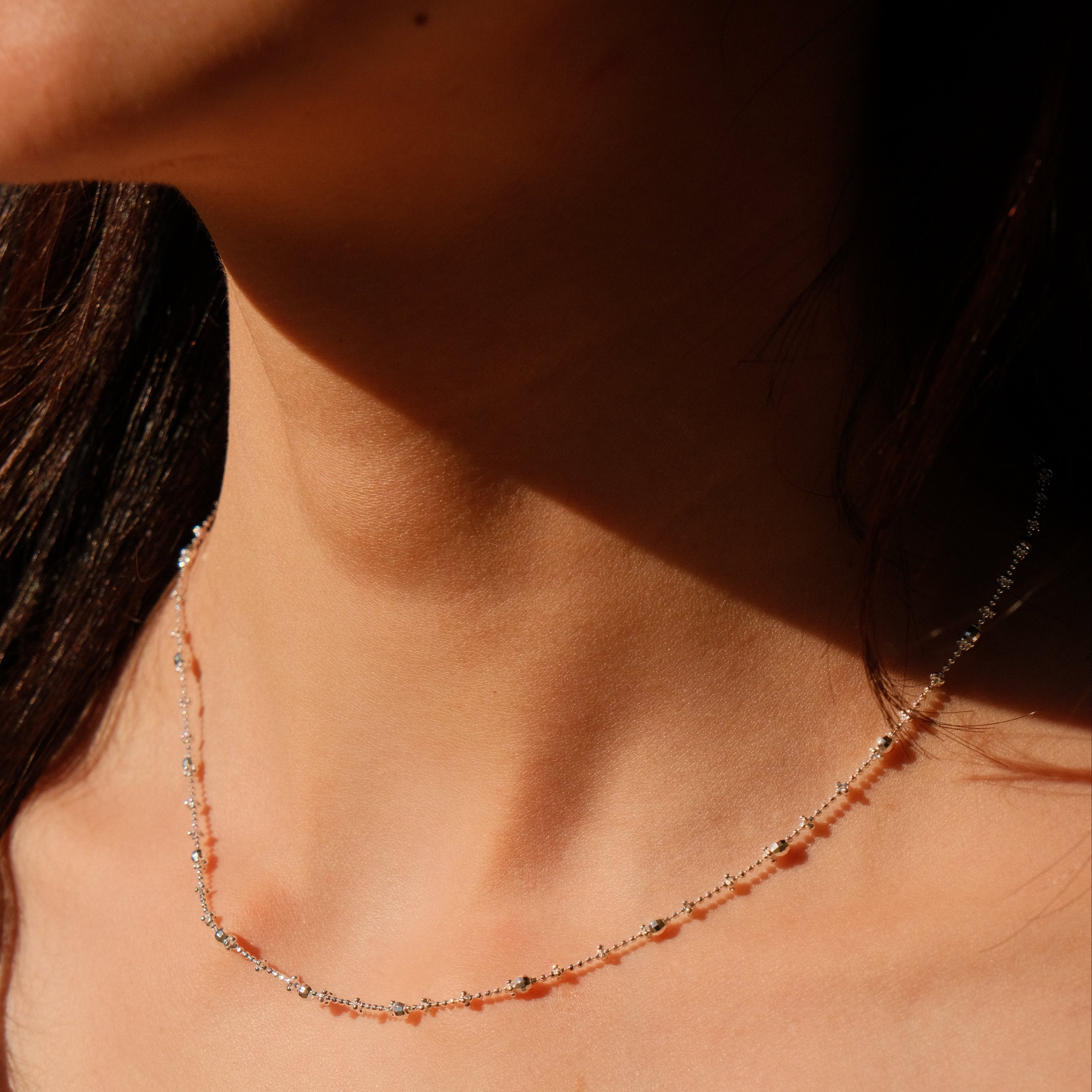 Poem Dust - Beaded Sterling Silver Necklace