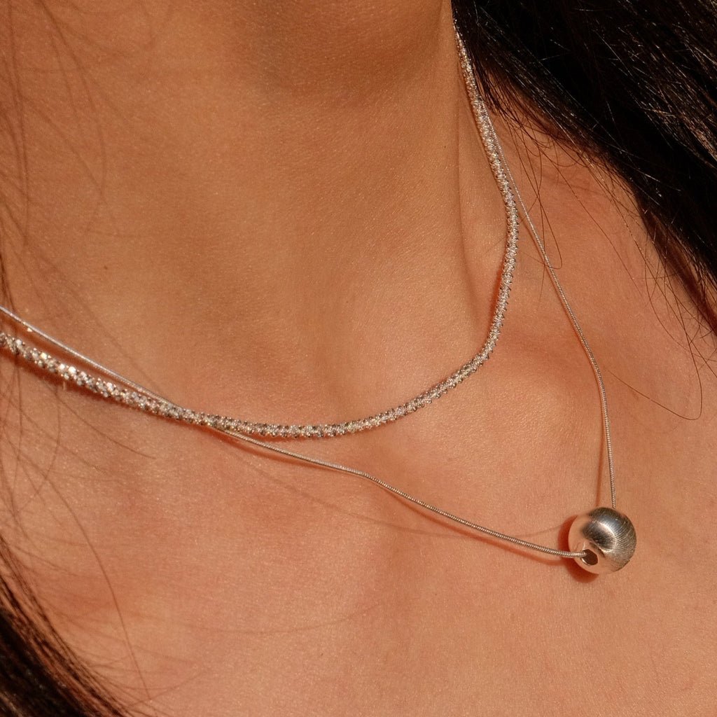 Tide & Dazzle – Layered Sterling Silver Necklace