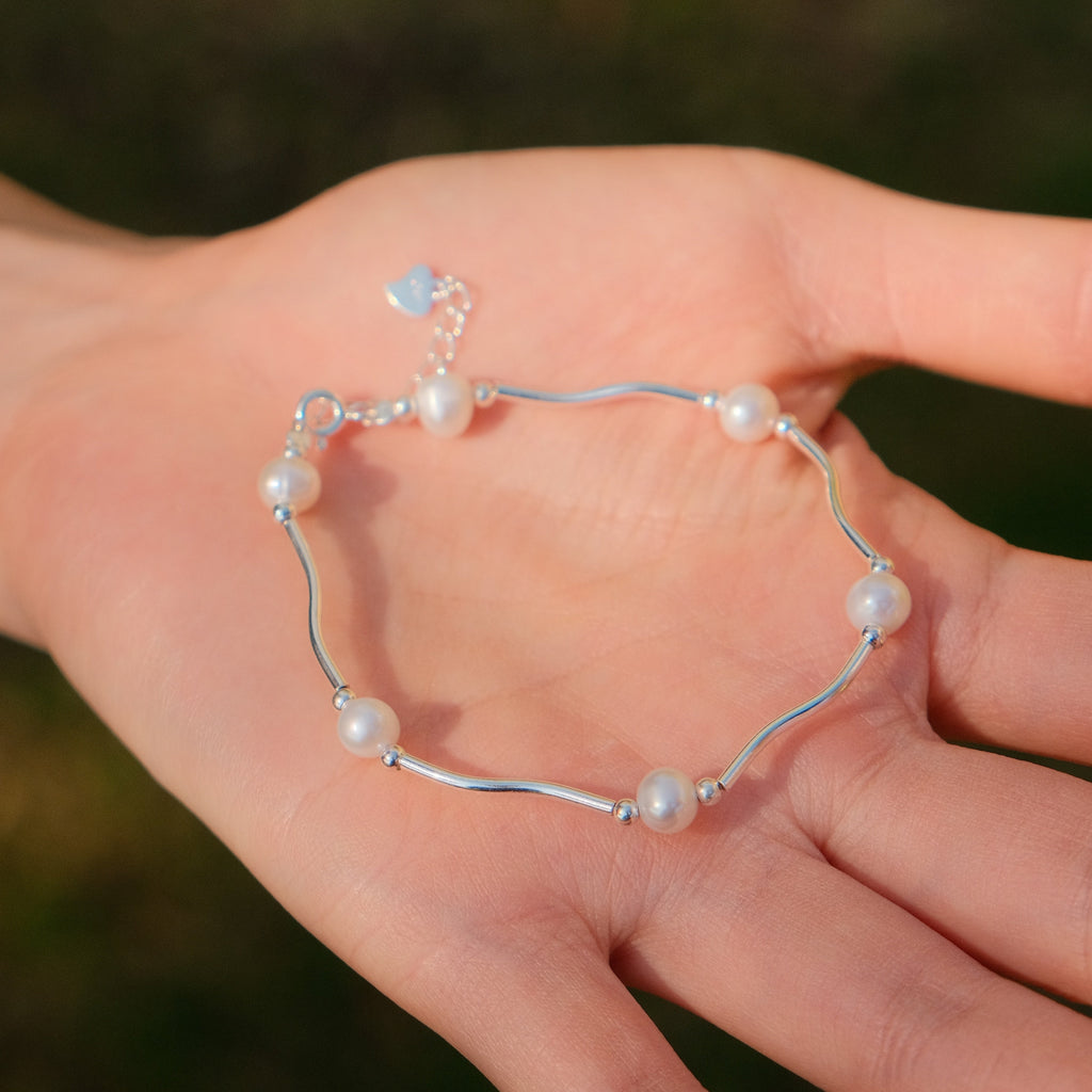 Wavelength - Freshwater Pearl & Sterling Silver Bracelet